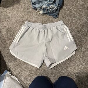 Adidas Women's Light Gray Athletic Shorts